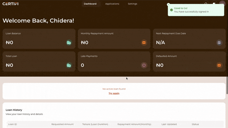 Certifi loan platform walkthrough