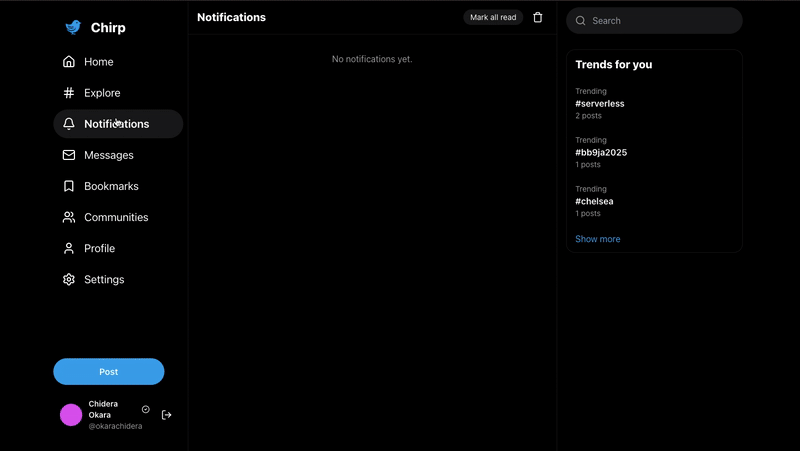 ChirpFeeds real-time social feed preview